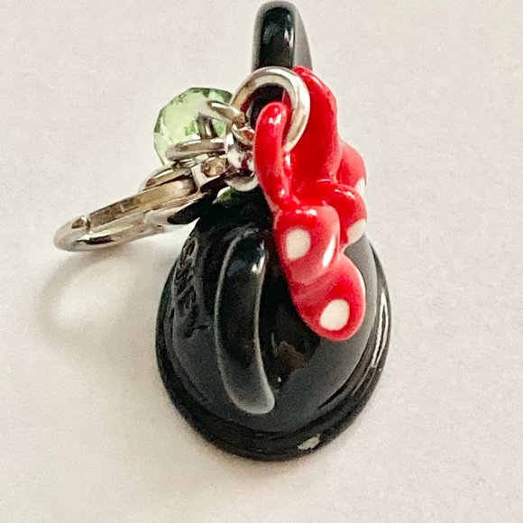 Vintage Minnie Mouse Hat Charm Bow Polka Dots Red Black Clip Zipper Pull Purse - Picture 5 of 11